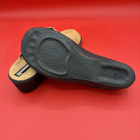 NEW ROMIKA Brown Leather Floral Design Slip On Mules Womans size 39/8 - Picture 6 of 7